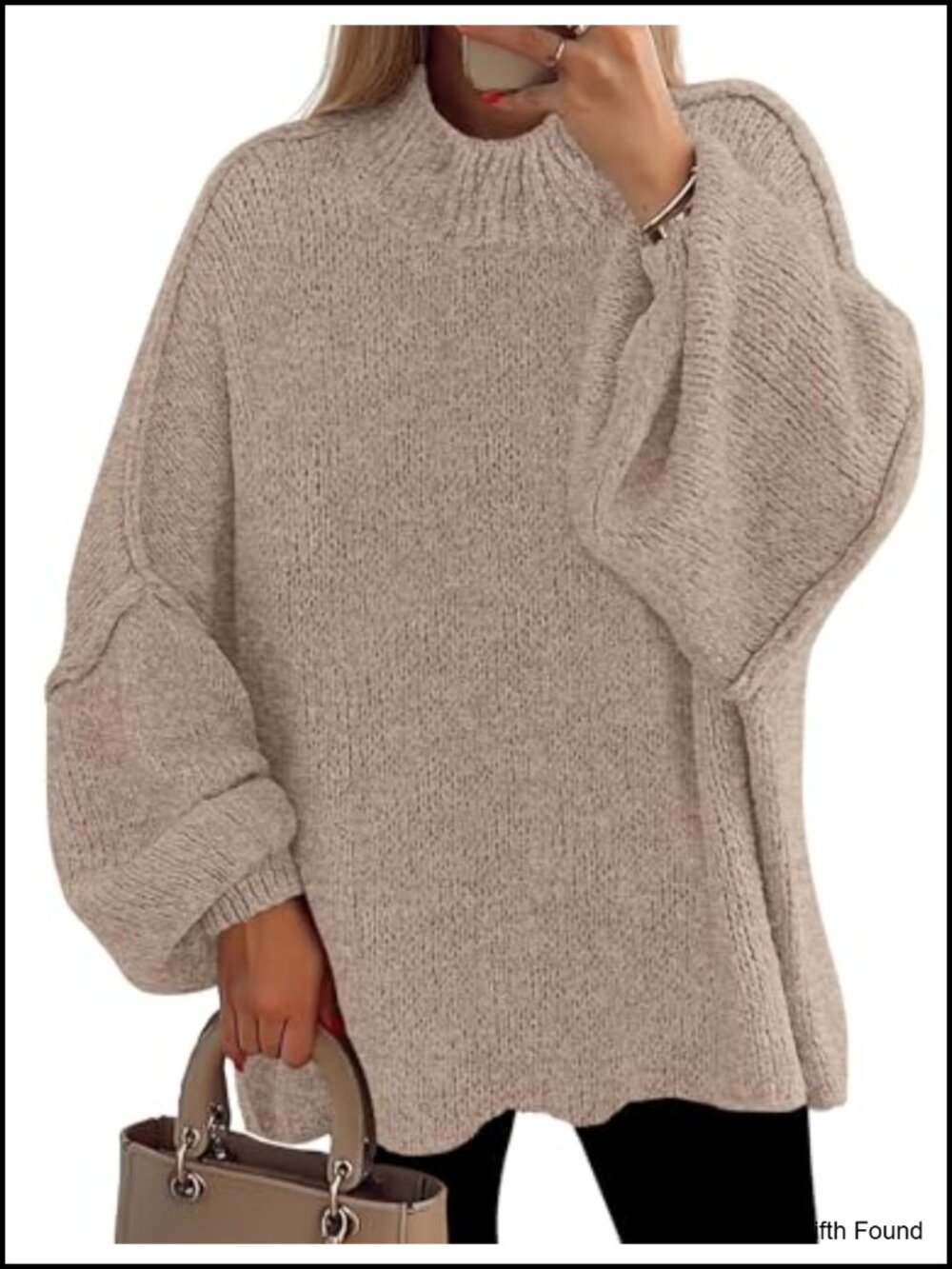 PRETTYGARDEN Women's Oversized Mock Neck Chunky Knit Pullover Sweater Fall